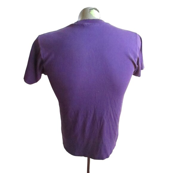Small Vintage Single Stitch T-shirt Hanes Fifty-Fifty Purple T-Shirt M USA 80s - Picture 5 of 7